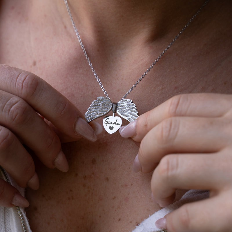 Mon collier ange avec gravure personnalisée